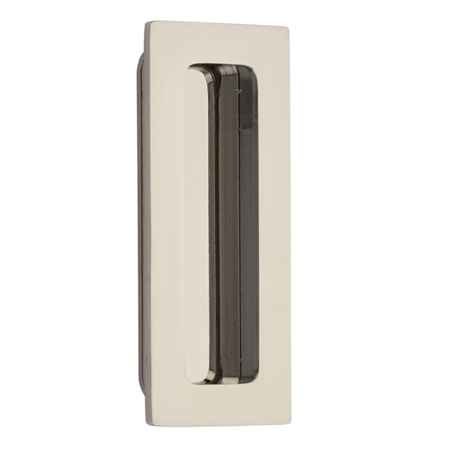 Emtek 4" Modern Rectangular Flush Pull in Lifetime Polished Nickel finish