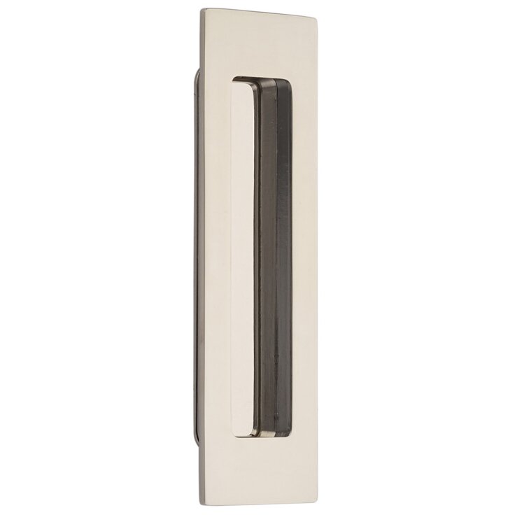 Emtek 6" Modern Rectangular Flush Pull in Lifetime Polished Nickel finish