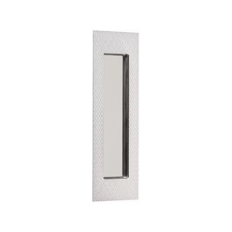 Emtek 7" Modern Rectangular Knurled Flush Pull with Plain Pocket in Lifetime Polished Nickel finish