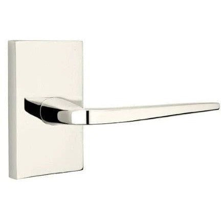 Emtek Athena Lever With Modern Rectangular Rosette in Lifetime Polished Nickel finish