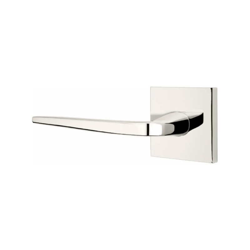 Emtek Athena Lever With Square Rosette in Lifetime Polished Nickel finish