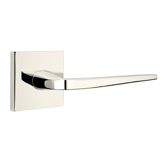 Emtek Athena Lever With Square Rosette in Lifetime Polished Nickel finish