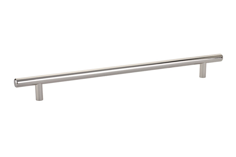 The Emtek Bar Cabinet Pull, 10" Center to Center in Lifetime Polished Nickel finish