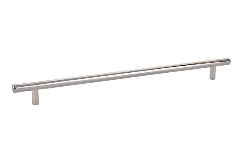 The Emtek Bar Cabinet Pull, 12" Center to Center in Lifetime Polished Nickel finish