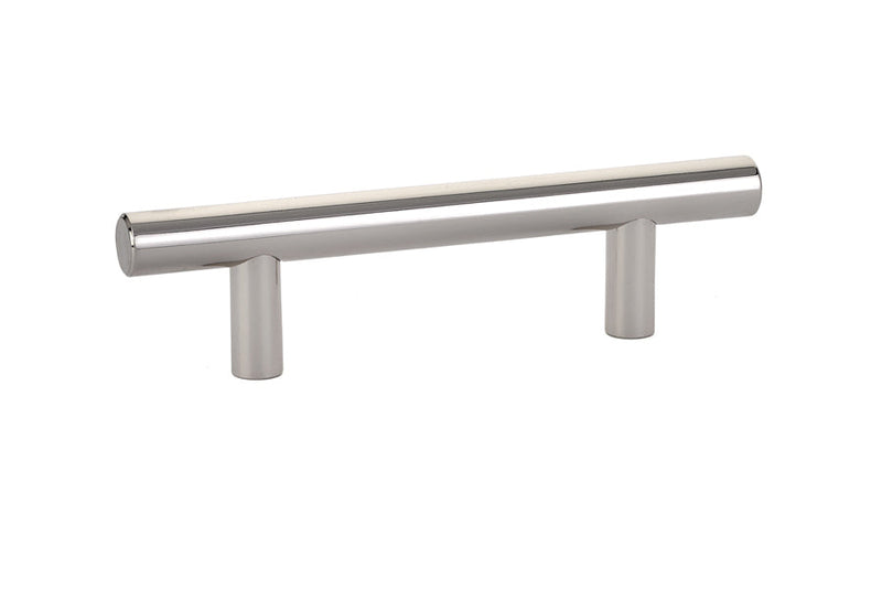 The Emtek Bar Cabinet Pull, 3" Center to Center in Lifetime Polished Nickel finish