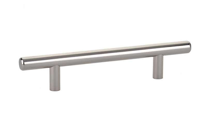 The Emtek Bar Cabinet Pull, 4" Center to Center in Lifetime Polished Nickel finish