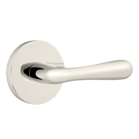 Emtek Basel Lever With Disk Rosette in Lifetime Polished Nickel finish