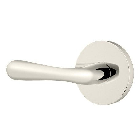 Emtek Basel Lever With Disk Rosette in Lifetime Polished Nickel finish