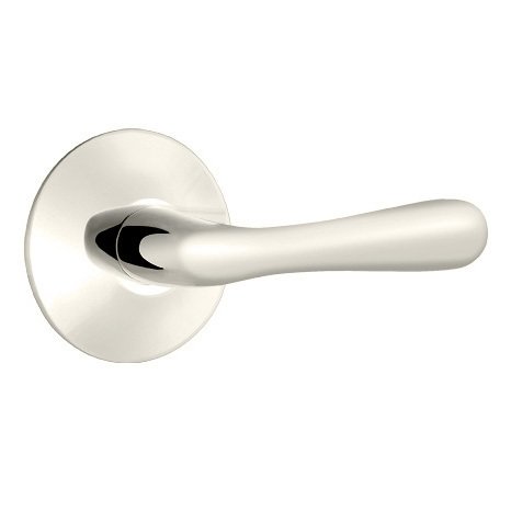 Emtek Basel Lever With Modern Rosette in Lifetime Polished Nickel finish