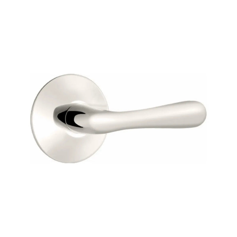 Emtek Basel Lever With Modern Rosette in Lifetime Polished Nickel finish