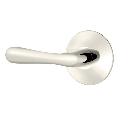 Emtek Basel Lever With Modern Rosette in Lifetime Polished Nickel finish