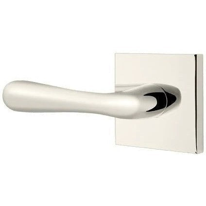 Emtek Basel Lever With Square Rosette in Lifetime Polished Nickel finish