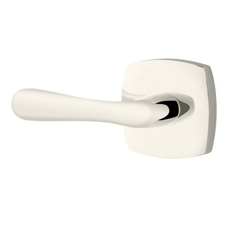 Emtek Basel Lever With Urban Modern Rosette in Lifetime Polished Nickel finish