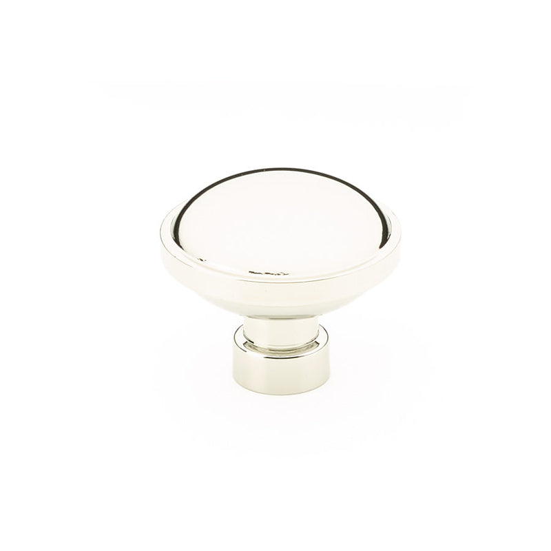 The Emtek Brandt Cabinet Knob, 1 3/4" in Lifetime Polished Nickel finish