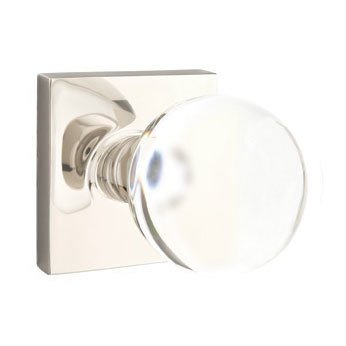 Emtek Bristol Knob with Square Rosette in Lifetime Polished Nickel finish