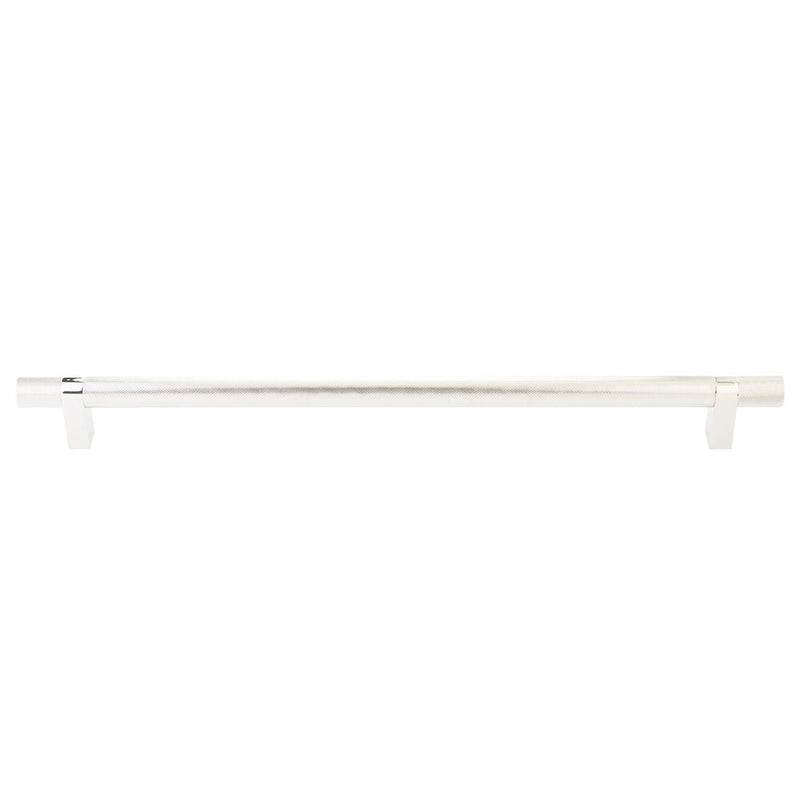 The Emtek Concealed Surface Select Knurled Appliance Bar Pull, 18" C-to-C in Lifetime Polished Nickel finish