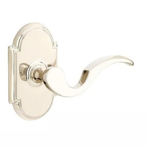 Emtek Cortina Lever With #8 Rosette in Lifetime Polished Nickel finish