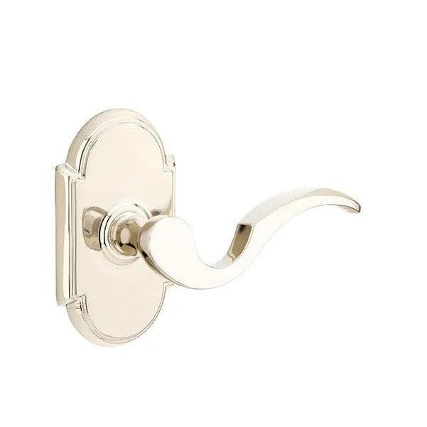 Emtek Cortina Lever With #8 Rosette in Lifetime Polished Nickel finish