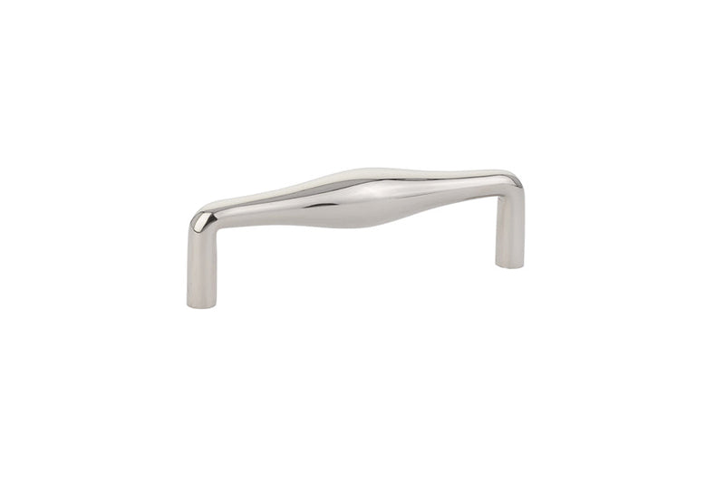 The Emtek Dane Cabinet Pull, 4" Center to Center in Lifetime Polished Nickel finish