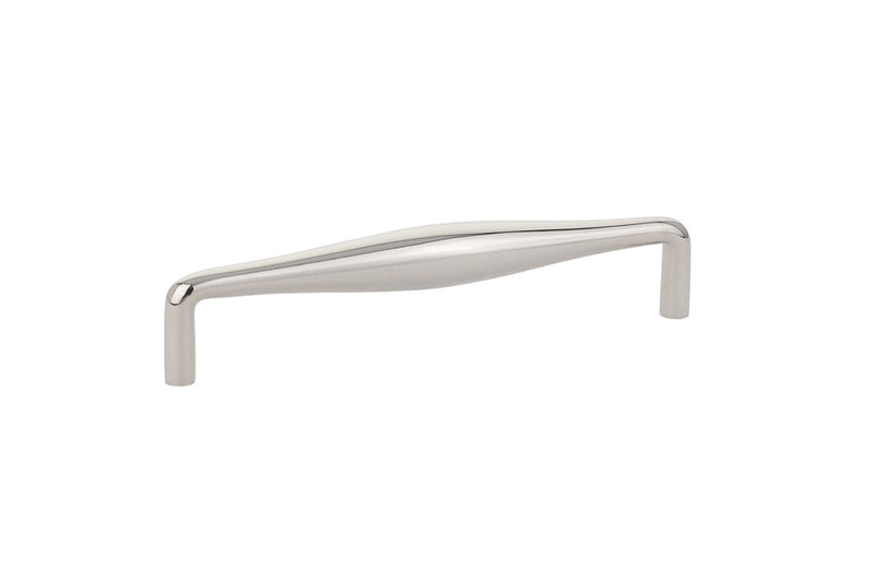 The Emtek Dane Cabinet Pull, 6" Center to Center in Lifetime Polished Nickel finish