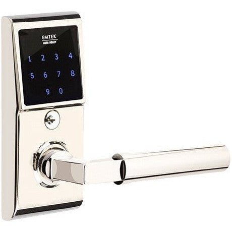 Emtek EMTouch Electronic Touchscreen Keypad Leverset with Hercules Lever in Lifetime Polished Nickel finish