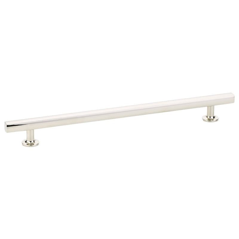 The Emtek Freestone Cabinet Pull, 10" Center to Center in Lifetime Polished Nickel finish