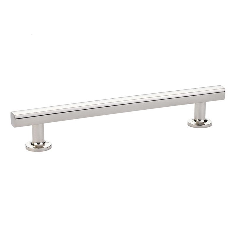 The Emtek Freestone Cabinet Pull in Lifetime Polished Nickel finish.