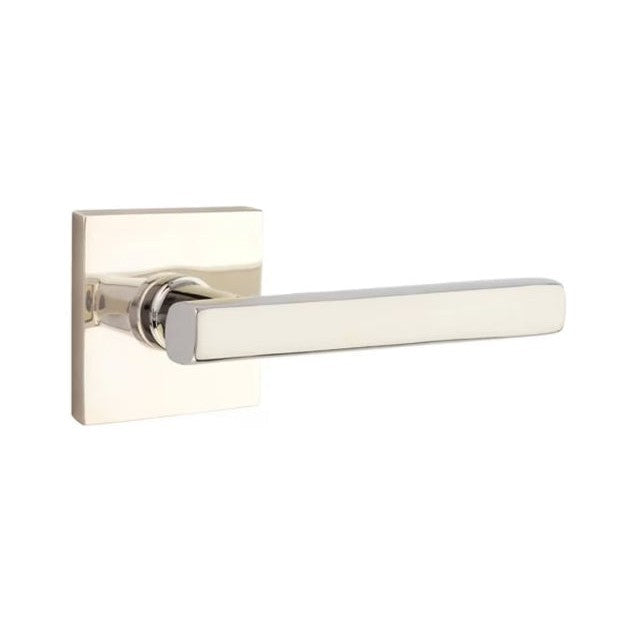 Emtek Freestone Lever With Square Rosette in Lifetime Polished Nickel finish