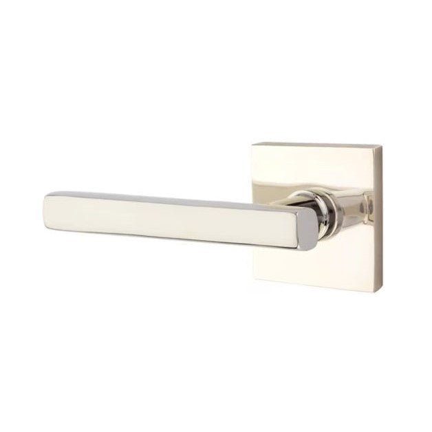 Emtek Freestone Lever With Square Rosette in Lifetime Polished Nickel finish