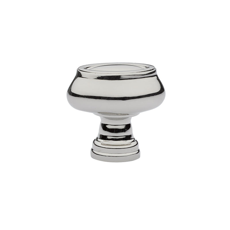 The Emtek Geometric Oval Cabinet Knob, 1 1/2" in Lifetime Polished Nickel finish