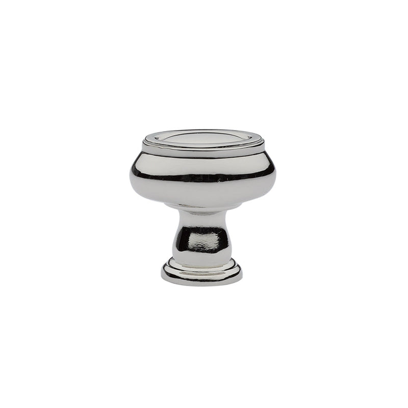 The Emtek Geometric Oval Cabinet Knob, 1 1/4" in Lifetime Polished Nickel finish