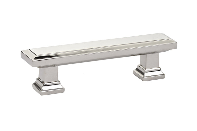 Emtek Geometric Rectangular Cabinet Pull, 3" Center to Center in Lifetime Polished Nickel finish