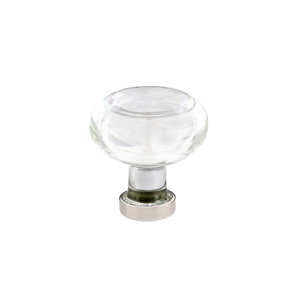 The Emtek Georgetown Crystal Glass Knob 1-1/4" Wide (1-1/2" Projection) in Lifetime Polished Nickel finish