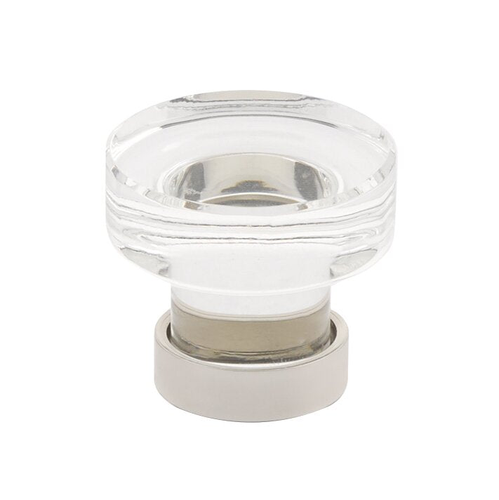 The Emtek Grayson Crystal Glass Knob 1-1/4" Wide (1-1/8" Projection) in Lifetime Polished Nickel finish