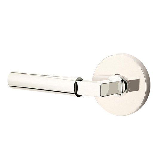 Emtek Hercules Lever With Disk Rosette in Lifetime Polished Nickel finish