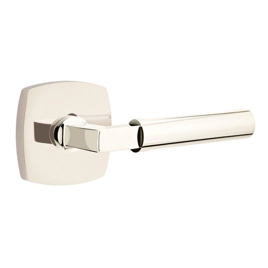 Emtek Hercules Lever With Urban Modern Rosette in Lifetime Polished Nickel finish