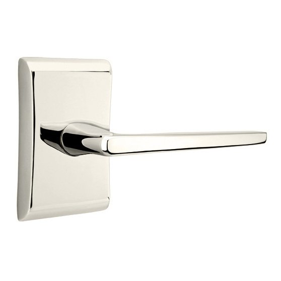 Emtek Hermes Lever With Neos Rosette in Lifetime Polished Nickel finish