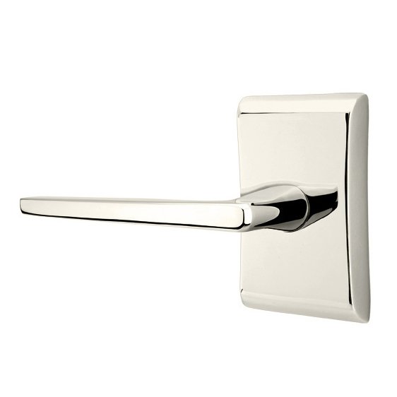 Emtek Hermes Lever With Neos Rosette in Lifetime Polished Nickel finish