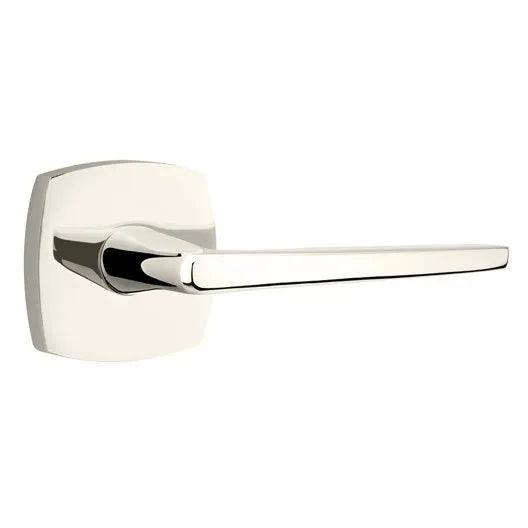 Emtek Hermes Lever With Urban Modern Rosette in Lifetime Polished Nickel finish