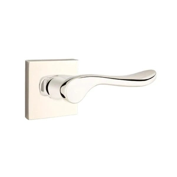 Emtek Luzern Lever With Square Rosette in Lifetime Polished Nickel finish