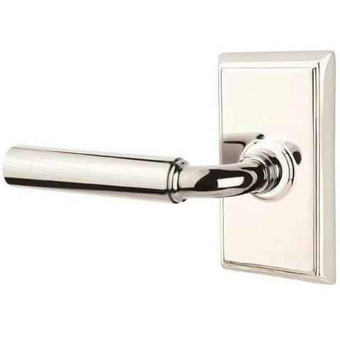 Emtek Manning Lever With Rectangular Rosette in Lifetime Polished Nickel finish