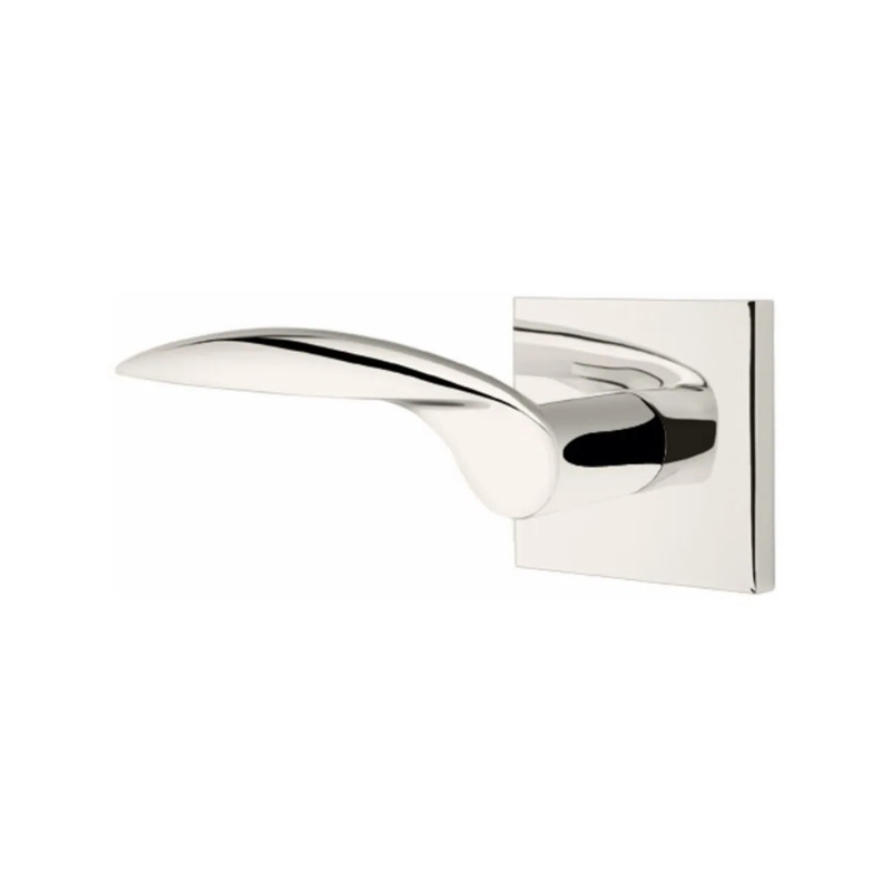 Emtek Mercury Lever With Square Rosette in Lifetime Polished Nickel finish