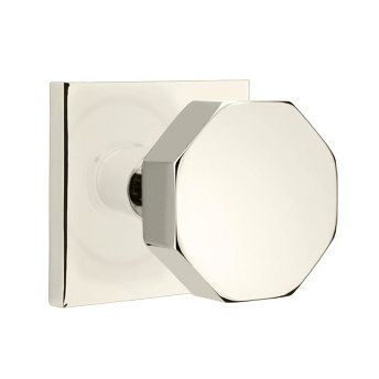 Emtek Octagon Knob with Square Rosette in Lifetime Polished Nickel finish