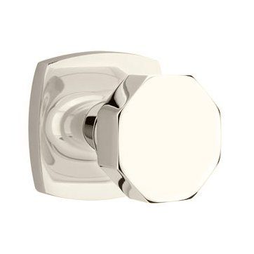 Emtek Octagon Knob with Urban Modern Rosette in Lifetime Polished Nickel finish