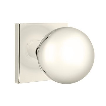 Emtek Orb Knob with Square Rosette in Lifetime Polished Nickel finish