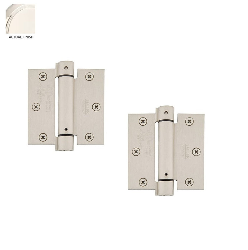 Emtek Plated Steel UL Listed Spring Hinge, 3.5" x 3.5" with Square Corners in Lifetime Polished Nickel finish