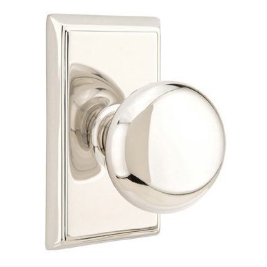 Emtek Providence Knob with Rectangular Rosette in Lifetime Polished Nickel finish