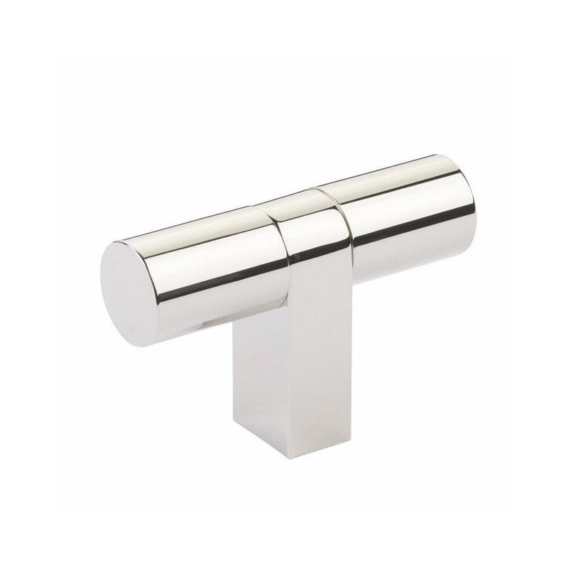 The Emtek Select Bar Smooth Cabinet T-Knob, 3 1/8" in Lifetime Polished Nickel finish