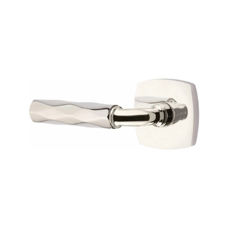 Emtek Select R-Bar Tribeca Lever with Urban Modern Rosette in Lifetime Polished Nickel finish