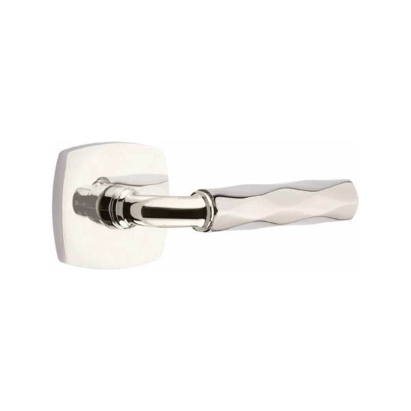 Emtek Select R-Bar Tribeca Lever with Urban Modern Rosette in Lifetime Polished Nickel finish